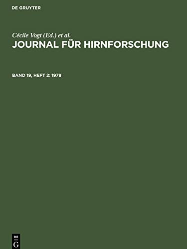 Journal für Hirnforschung, Band 19, Heft 2, Journal für Hirnforschung (1978)