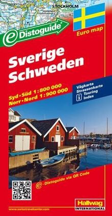 Hallwag Straßenkarten, Schweden: Süd 1: 800 000 / Nord 1 : 900 000. Straßenkarte, Touring, Index u. Distoguide (Euro map)