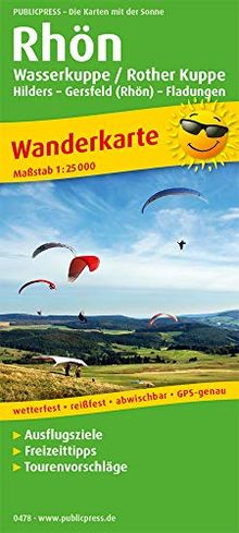 Rhön, Wasserkuppe / Rother Kuppe, Hilders – Gersfeld (Rhön) – Fladungen: Wanderkarte mit Ausflugszielen, Einkehr- & Freizeittipps, wetterfest, ... GPS-genau. 1:25000 (Wanderkarte / WK)