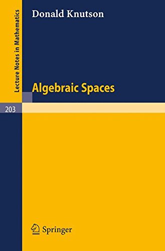 Algebraic Spaces (Lecture Notes in Mathematics, Band 203)