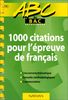 1.000 citations pour l'épreuve de français