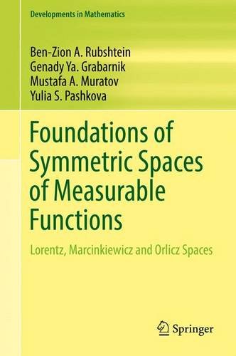 Foundations of Symmetric Spaces of Measurable Functions: Lorentz, Marcinkiewicz and Orlicz Spaces (Developments in Mathematics)