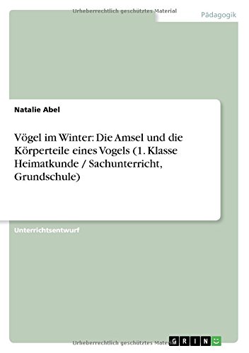 Vögel im Winter: Die Amsel und die Körperteile eines Vogels (1. Klasse Heimatkunde / Sachunterricht, Grundschule)