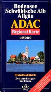 ADAC Karte, Bodensee, Schwäbische Alb, Allgäu | Buch | Zustand gut