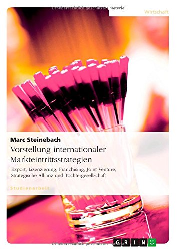 Vorstellung internationaler Markteintrittsstrategien: Export, Lizenzierung, Franchising, Joint Venture, Strategische Allianz und Tochtergesellschaft