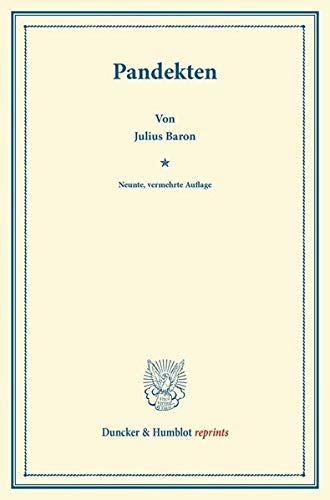Pandekten. (Duncker & Humblot reprints)