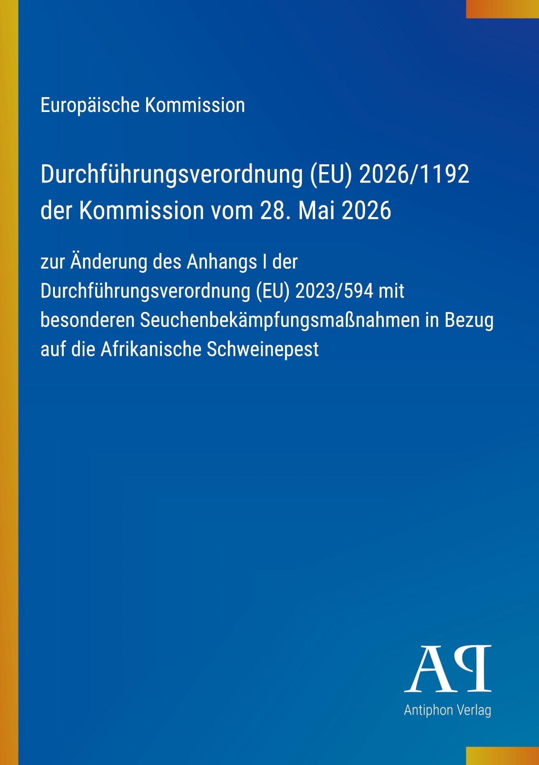 Durchführungsverordnung (EU) 2026/1192 der Kommission vom 28. Mai 2026