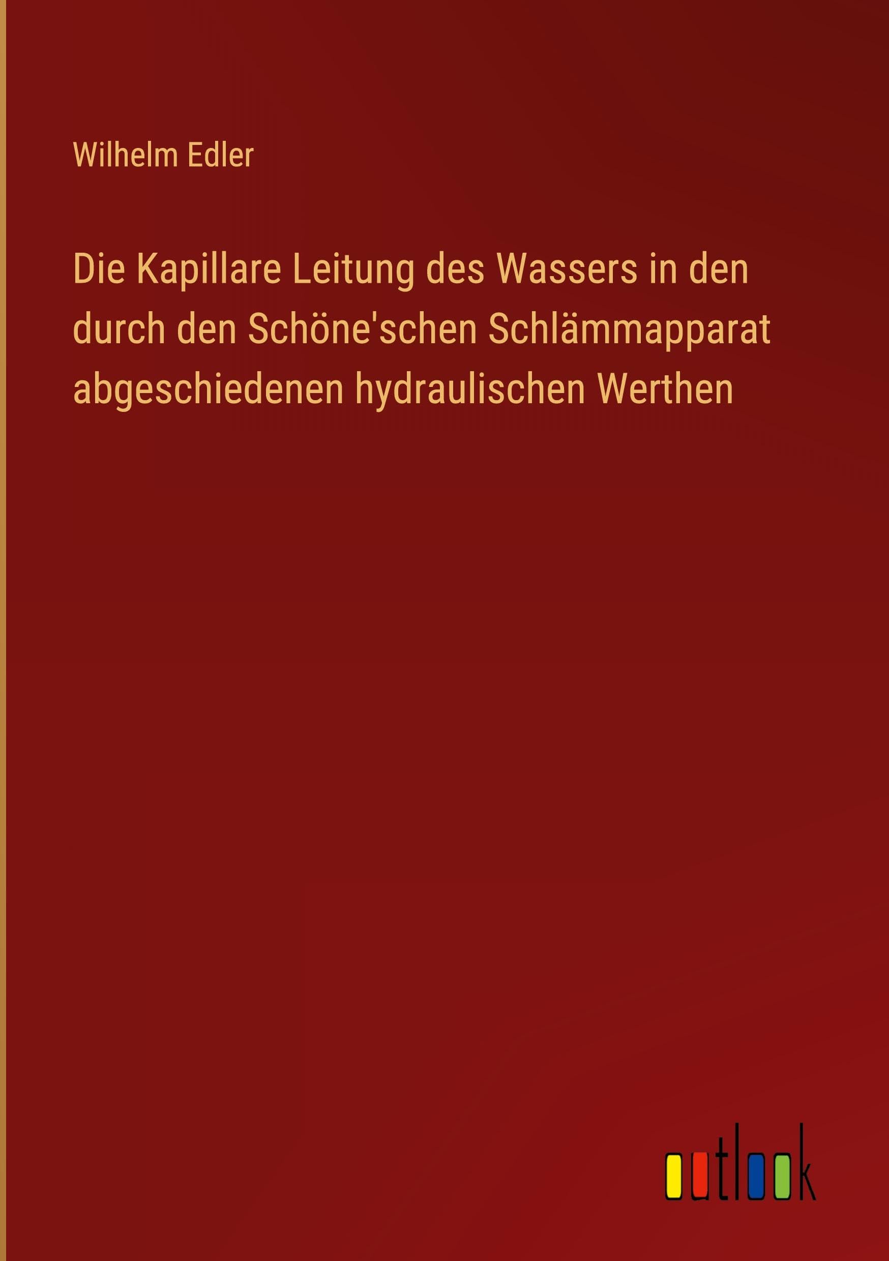 Die Kapillare Leitung des Wassers in den durch den Schöne'schen Schlämmapparat abgeschiedenen hydraulischen Werthen