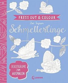 Press Out & Colour - Schmetterlinge: Dekoträume zum Ausmalen