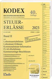 KODEX Steuer-Erlässe 2023, Band II (Kodex des Österreichischen Rechts)