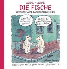 Die Fische: Witziges Cartoon Sternzeichen-Geschenkbuch im Format 11,5 x 11,5 cm