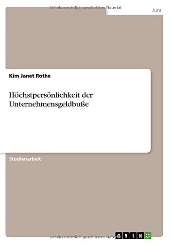 Höchstpersönlichkeit der Unternehmensgeldbuße