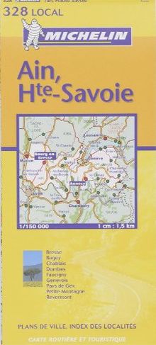 Carte routière : Ain - Haute-Savoie, N° 11328 (Michelin Local France)