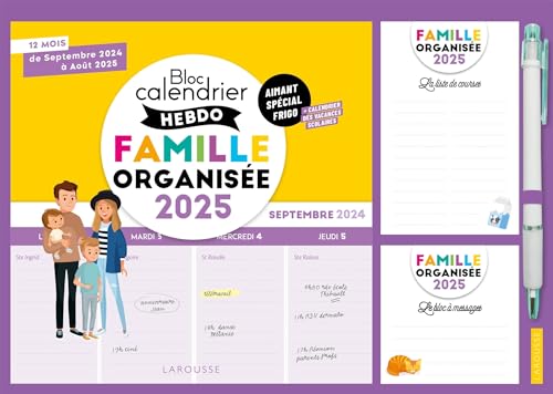 Le petit calendrier hebdo de la famille organisée 2025