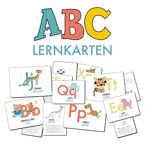 ABC-Lernkarten der Tiere, Bildkarten, Wortkarten, Flash Cards mit Groß- und Kleinbuchstaben | Lesen lernen mit Tieren für Kinder im Kindergarten und ... cm), 26-teilig | Stay Inspired! by Lisa Wirth
