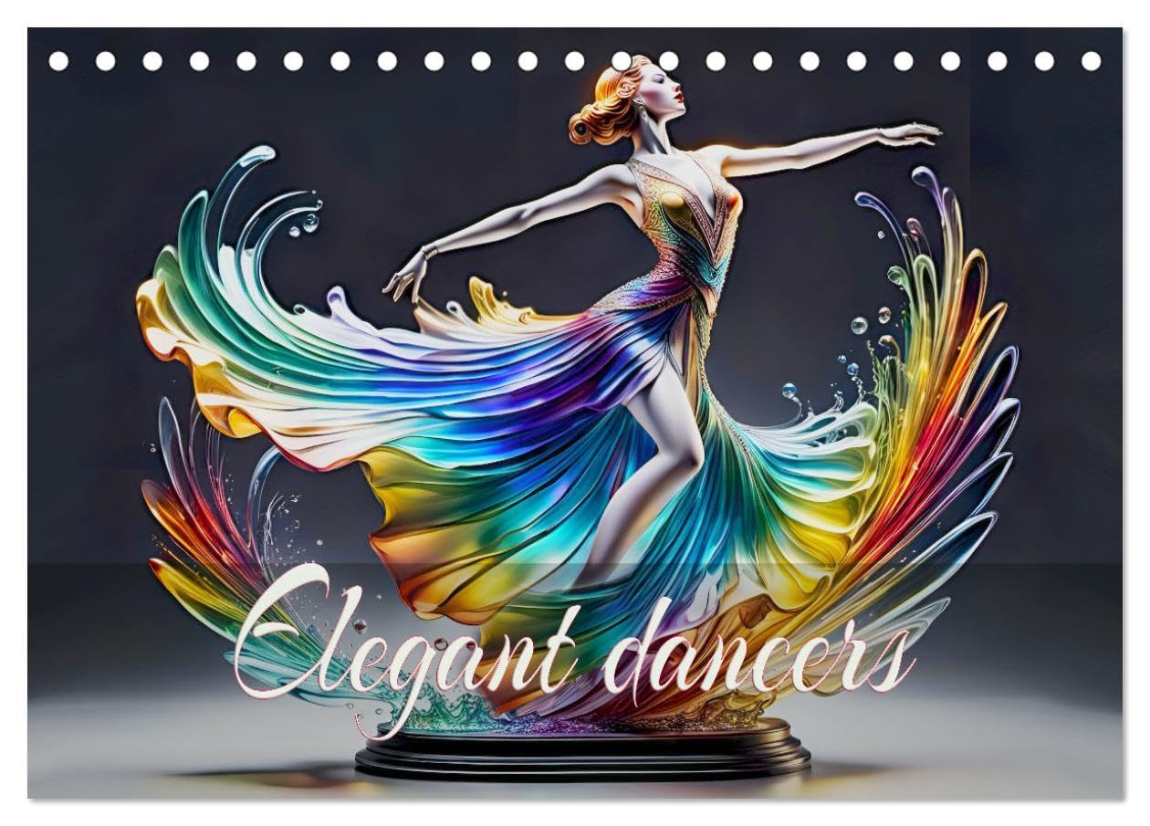 Elegant dancers (Desk Calendar 2026 DIN A5 landscape), CALVENDO 12 Month DeskCalendar: Elegant dancers made of glass, created with AI.