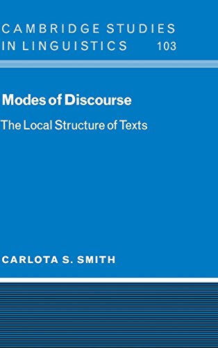 Modes of Discourse: The Local Structure of Texts (Cambridge Studies in Linguistics, Band 103)