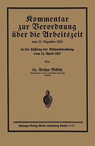 Kommentar zur Verordnung über die Arbeitszeit