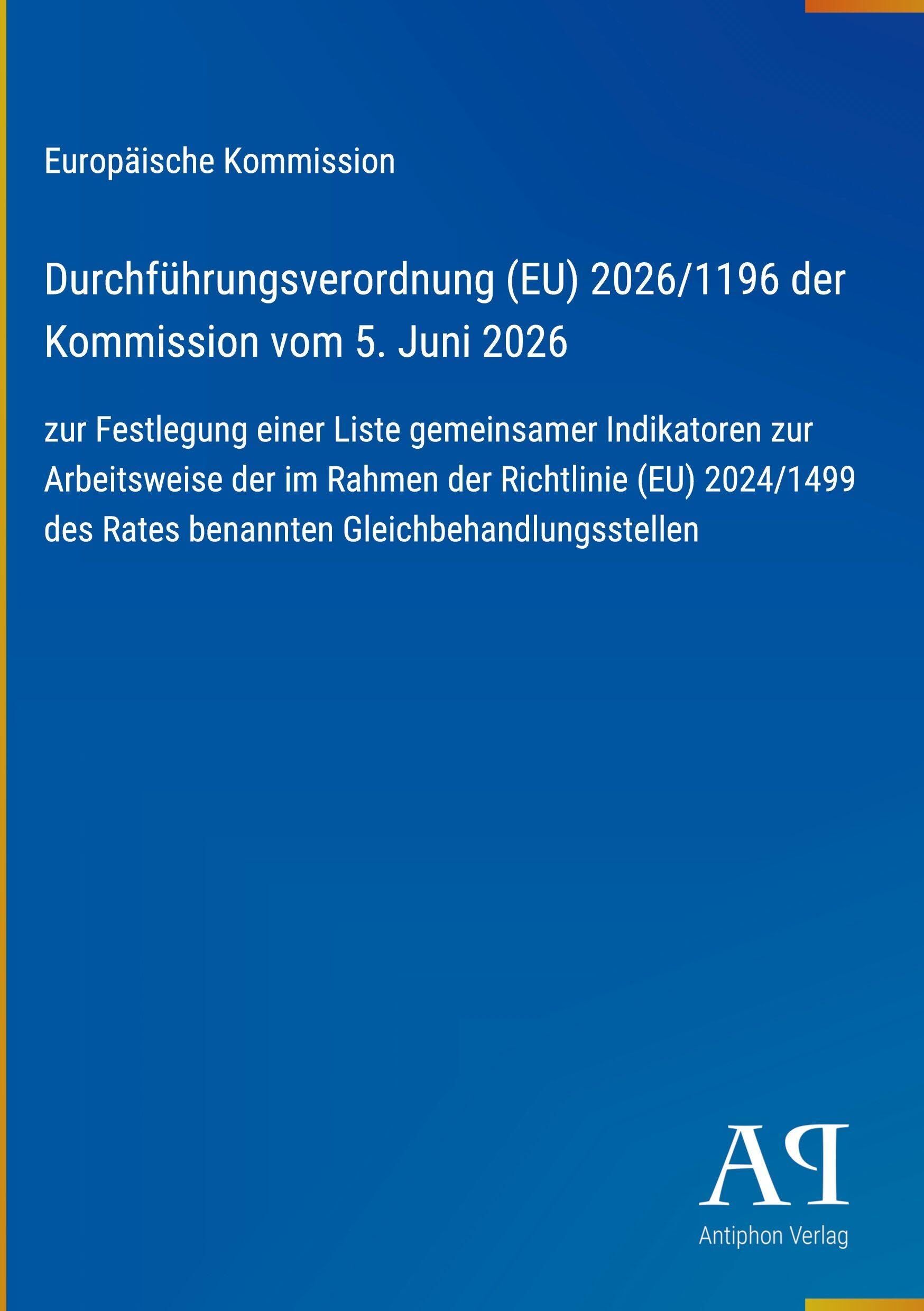 Durchführungsverordnung (EU) 2026/1196 der Kommission vom 5. Juni 2026