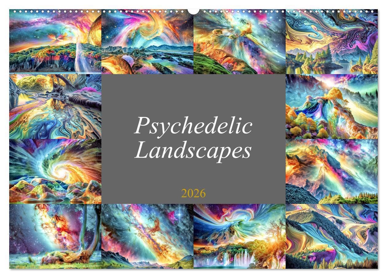 Psychedelic Landscapes (Wall Calendar 2026 DIN A2 landscape), CALVENDO 12 Month Wall Calendar: Landscape in a Color Kaleidoscope of Imagination