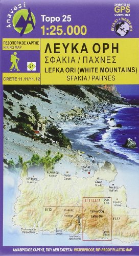 Lefka Ori (Weiße Berge) - Pachnes 1 : 25 000: Topografische Bergwanderkarte 11.11/11.12. Kreta - Griechenland