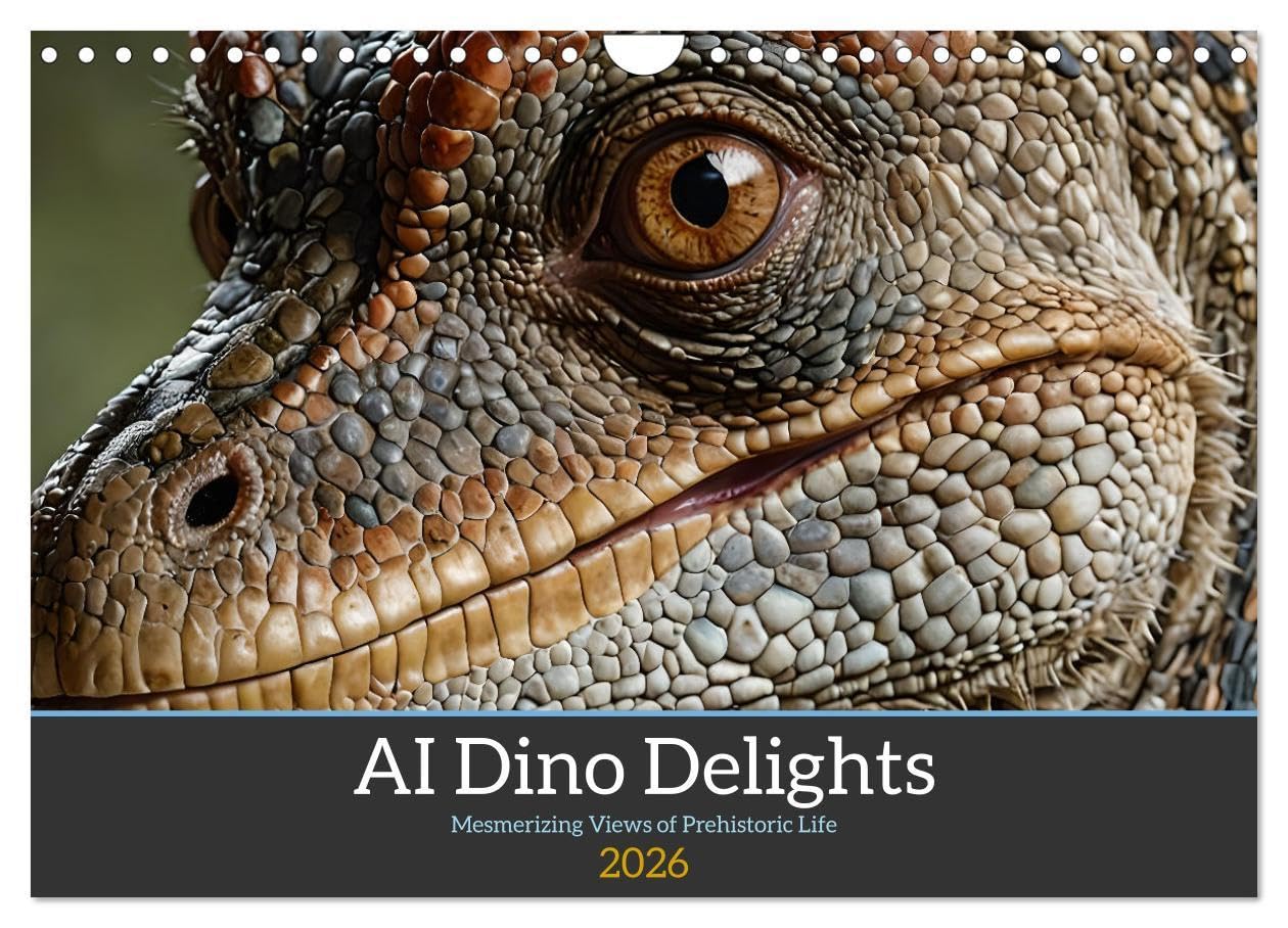AI Dino Delights Mesmerizing Views of Prehistoric Life (Wall Calendar 2026 DIN A4 landscape), CALVENDO 12 Month Wall Calendar: There are all these ... Brachiosaurus, Mosasaurus, and Stegosaurus.