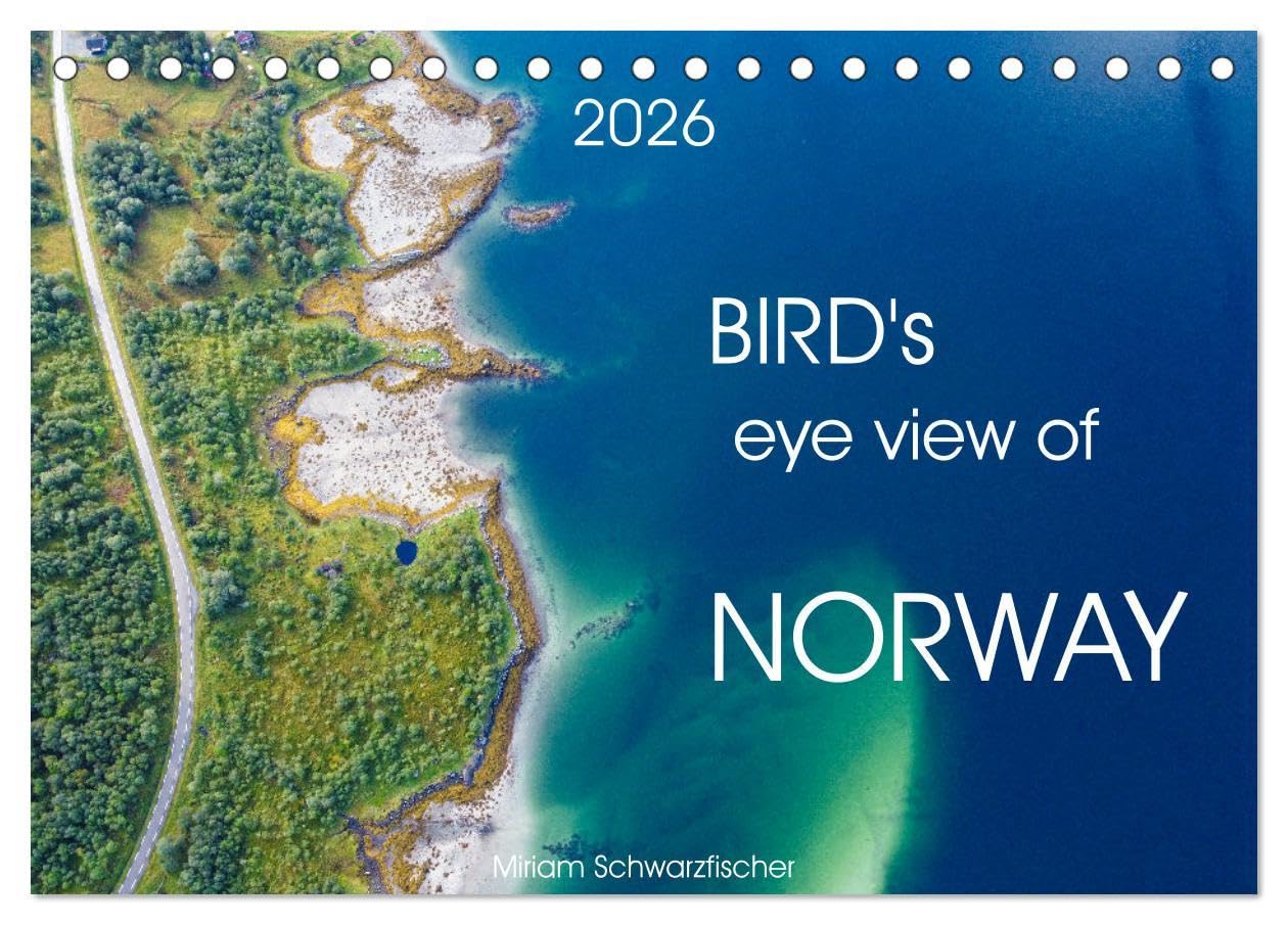 Bird's eye view of Norway (Desk Calendar 2026 DIN A5 landscape), CALVENDO 12 Month DeskCalendar: Norway from above