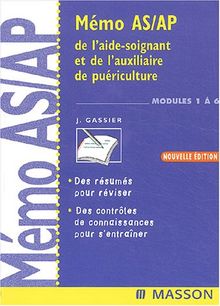 Mémo AS-AP de l'auxiliaire de puériculture, modules 1 à 6