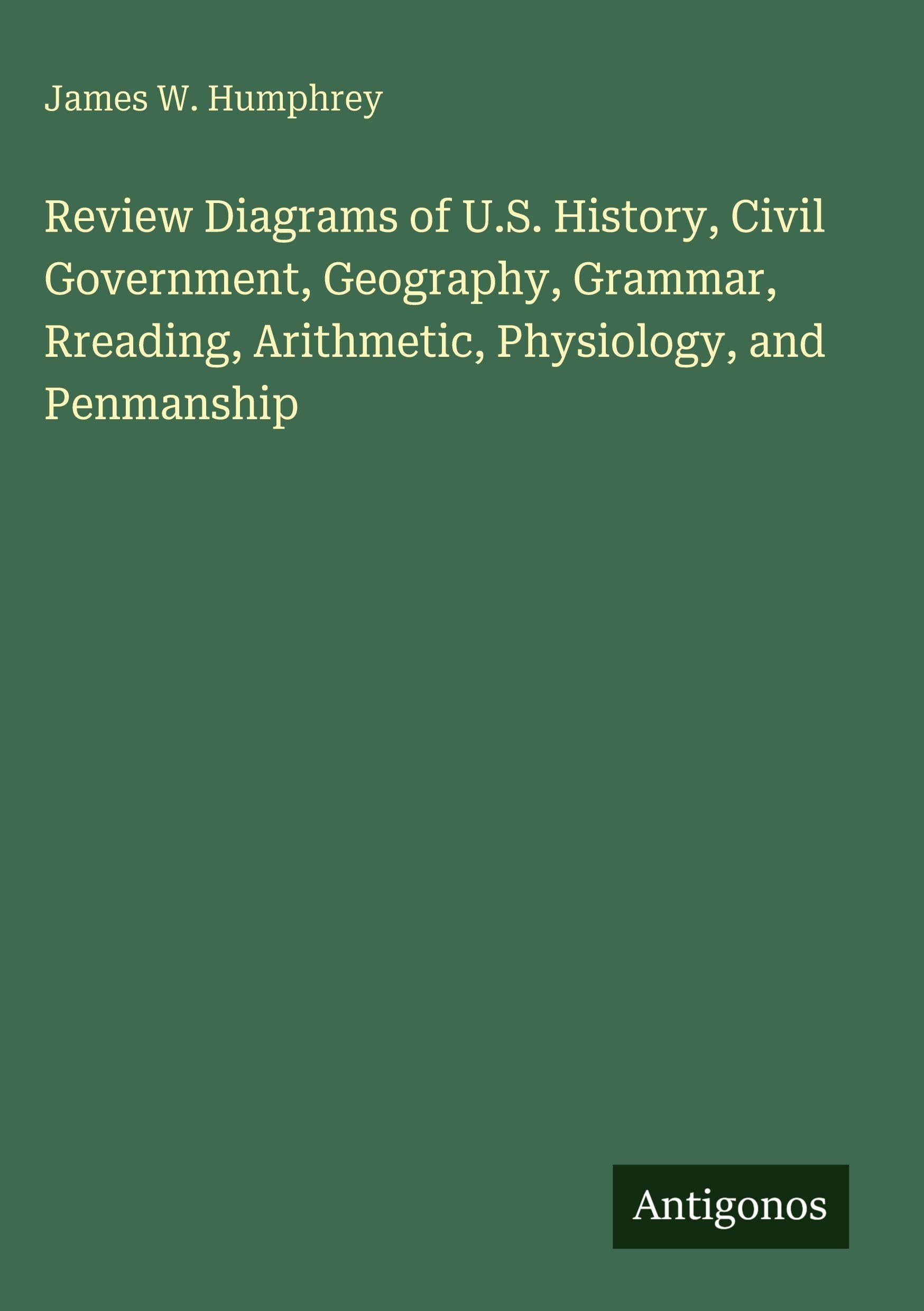 Review Diagrams of U.S. History, Civil Government, Geography, Grammar, Rreading, Arithmetic, Physiology, and Penmanship