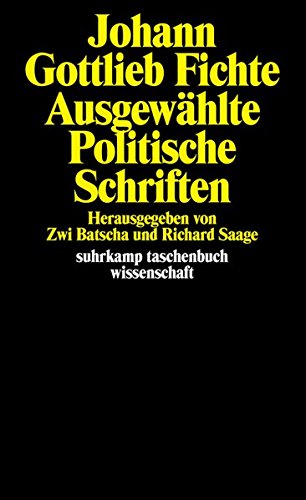 Ausgewählte politische Schriften (suhrkamp taschenbuch wissenschaft)