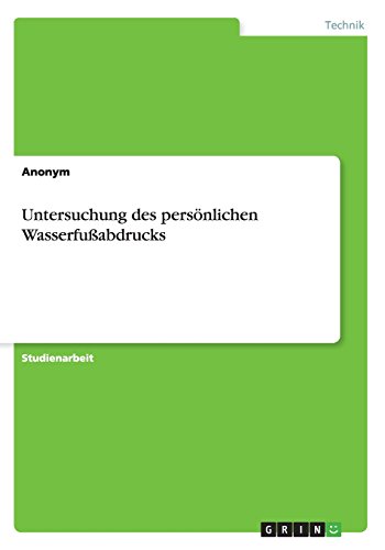 Untersuchung des persönlichen Wasserfußabdrucks