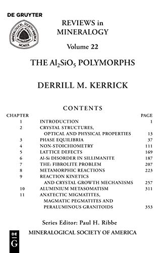 The Al2SiO5 Polymorphs (Reviews in Mineralogy & Geochemistry, Band 22)