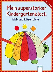 Mein superstarker Kindergartenblock: Mal- und Rätselspiele