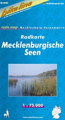 bikeline - Radkarte Mecklenburgische Seen  (MV 5): Schweriner See, Plauer See, Müritz, Tollensesee. GPS tauglich mit UTM-Netz. Großblatt 8200 km². Mit Zentrums- und Ortsplänen