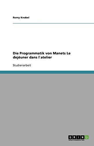 Die Programmatik von Manets Le dejéuner dans l`atelier