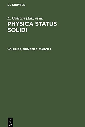 Physica status solidi, Volume 8, Number 3, March 1