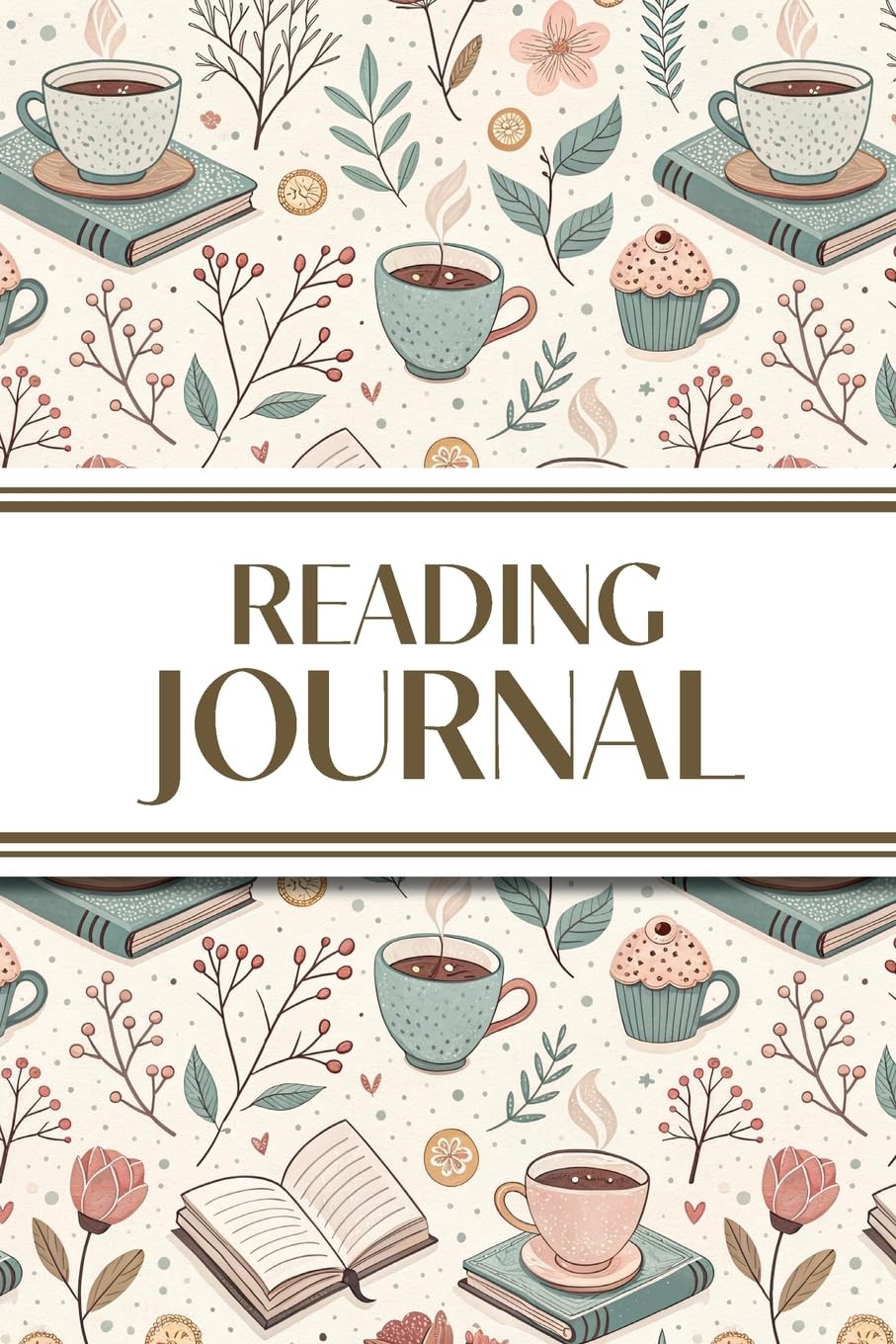 Reading Journal (Hot Chocolate, Books, and Flowers ): 6x9 Book Lover's Diary; Book/Series Reviews, Reading Tracker, Favorite Book List, Favorite Quotes, Reading Challenges, and More!