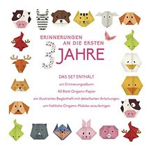 Erinnerungen an die ersten 3 Jahre (für Mädchen): Erinnerungs-Album 80 Seiten, Booklet mit Faltbeispielen 24 Seiten plus 40 farbige Original-Origamipapiere zusammen in einer Box