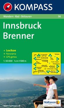 Innsbruck, Brenner: Wandern / Rad / Skitouren. Mit Panorama. GPS-genau. 1:50.000