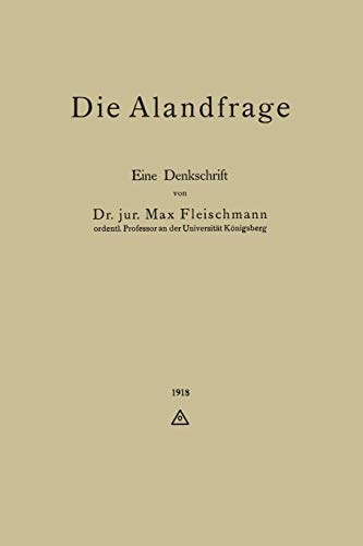 Die Alandfrage: Eine Denkschrift
