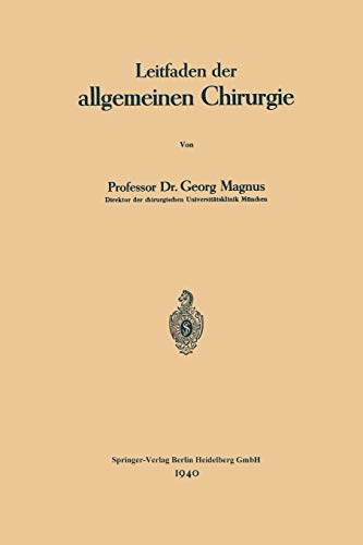 Leitfaden Der Allgemeinen Chirurgie