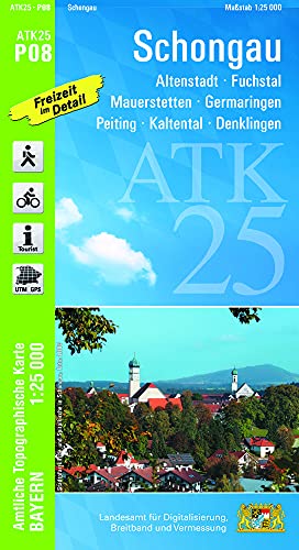 ATK25-P08 Schongau (Amtliche Topographische Karte 1:25000): Altenstadt, Fuchstal, Mauerstetten, Germaringen, Peiting, Kaltental, Denklingen (ATK25 Amtliche Topographische Karte 1:25000 Bayern)