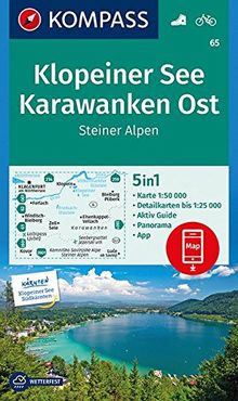 Klopeiner See, Karawanken Ost, Steiner Alpen: 5in1 Wanderkarte 1:50000 mit Panorama, Aktiv Guide und Detailkarten inklusive Karte zur offline ... (KOMPASS-Wanderkarten, Band 65)