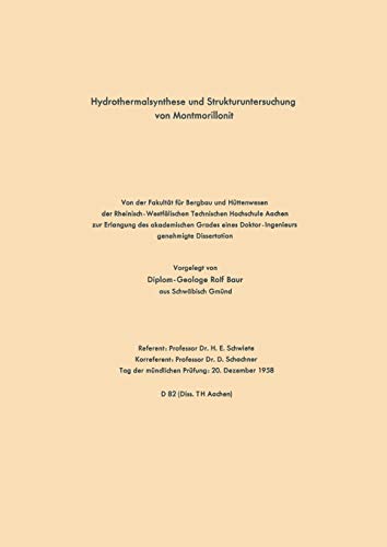 Hydrothermalsynthese und Strukturuntersuchung von Montmorillonit (German Edition)