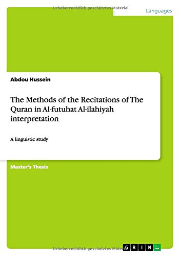 The Methods of the Recitations of The Quran in Al-futuhat Al-ilahiyah interpretation: A linguistic study