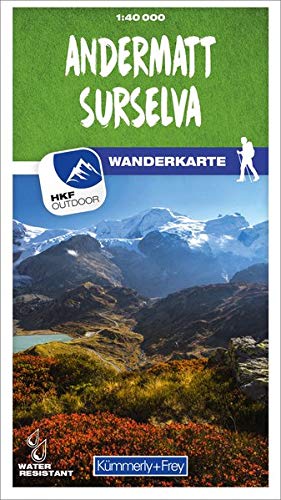 Andermatt - Surselva 33 Wanderkarte 1:40 000 matt laminiert (Kümmerly+Frey Wanderkarten)