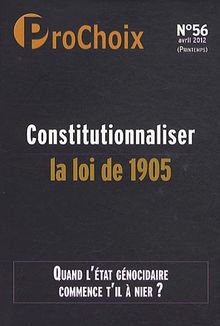 ProChoix, n° 56. Constitutionnaliser la loi de 1905