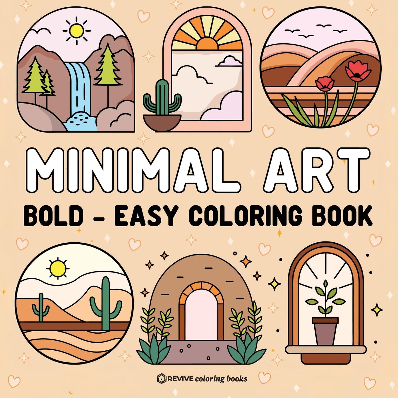 Revive Coloring Books Bold & Easy Minimal Art Coloring Book For Adults & Teens, Stress Relief Coloring (Bold & Easy Stress Relief Coloring Books)
