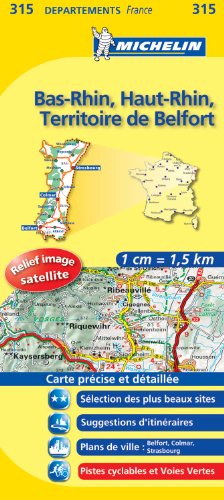 Bas-Rhin, Haut-Rhin, Territoire-de-Belfort (Michelin kaart - lokaal Frankrijk (315))