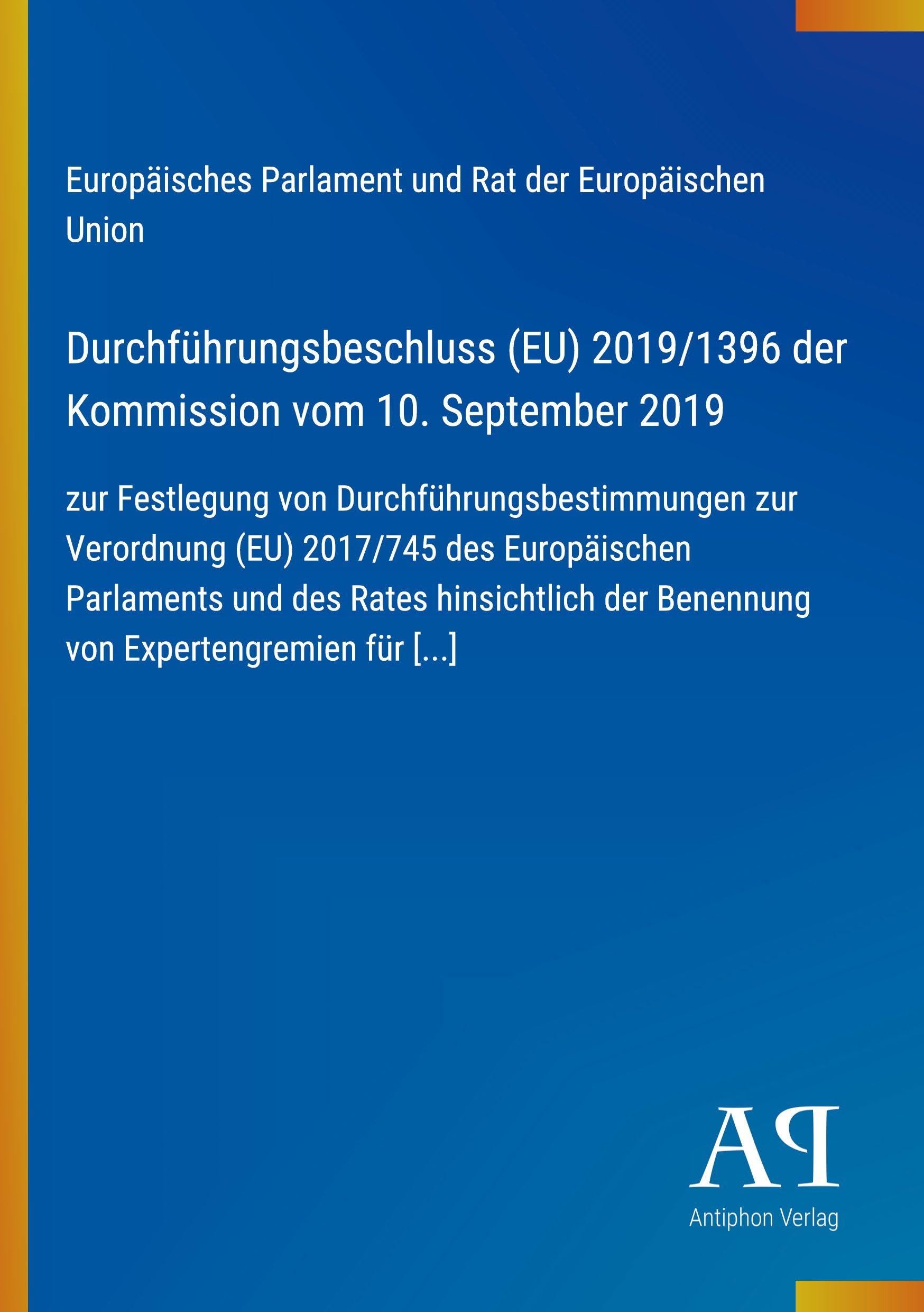 Durchführungsbeschluss (EU) 2019/1396 der Kommission vom 10. September 2019